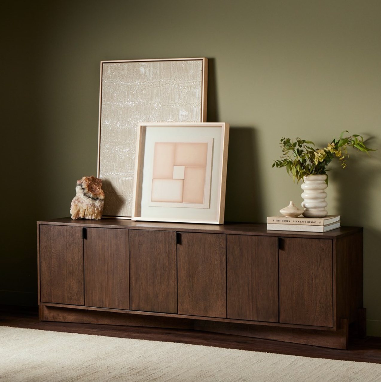 Valor 81" Media Console Table - Chestnut Parawood