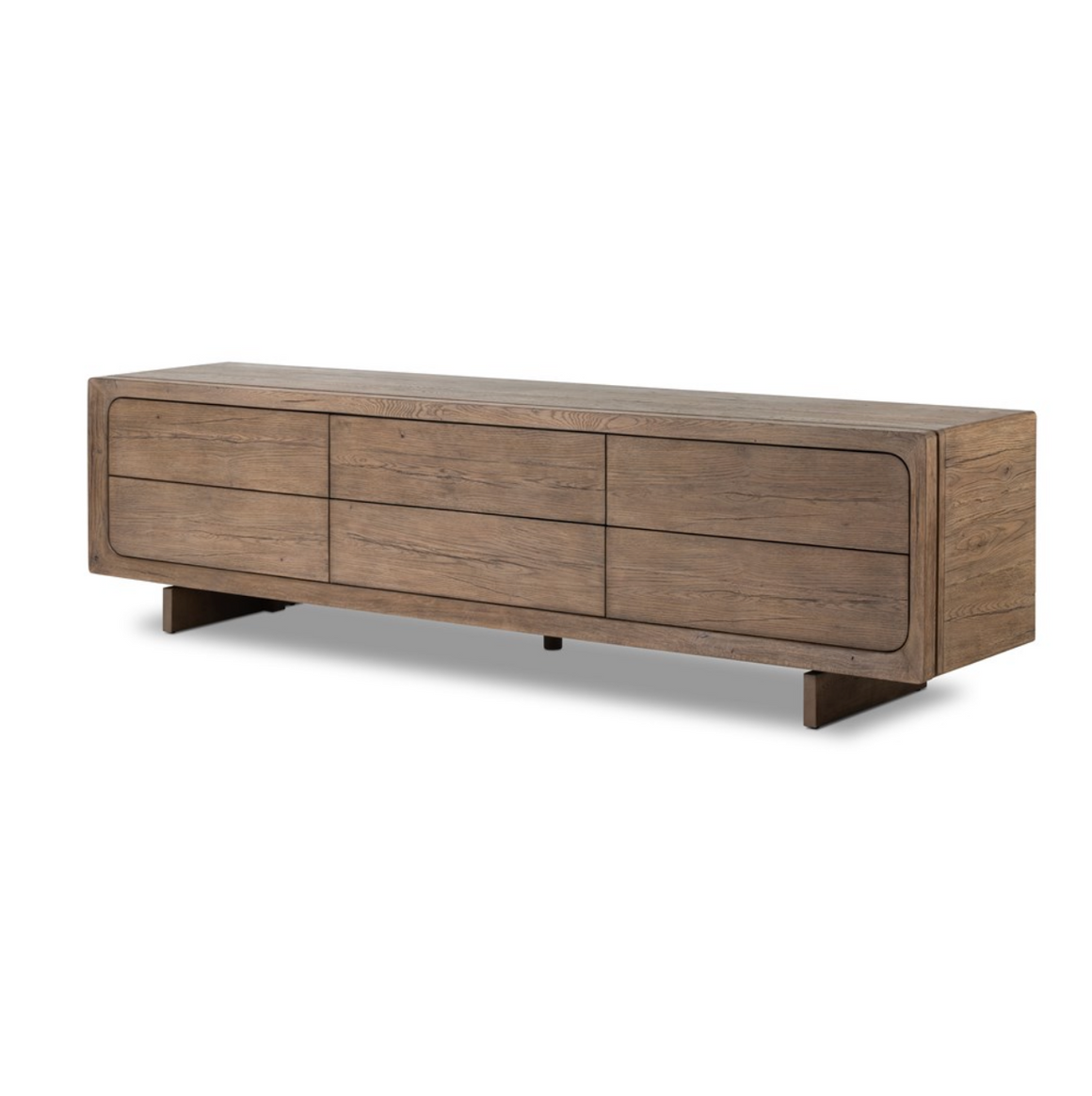 Kade 94" Oak Media Console - Rustic Grey