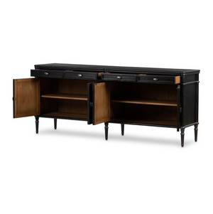 Laree 79" Sideboard - Distressed Black