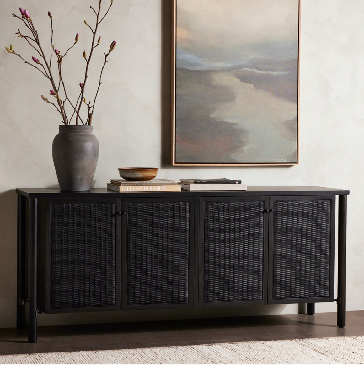 Liezel 74" Sideboard - Black Cane