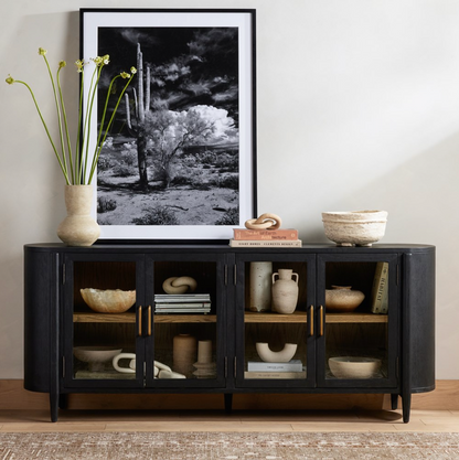 Karina 82" 4 Door Sideboard - Drifted Matte Black