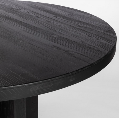 Halston 60" Round Reclaimed Elm Dining Table - Ebony