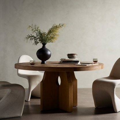 Halston 60" Round Reclaimed Elm Dining Table - Natural