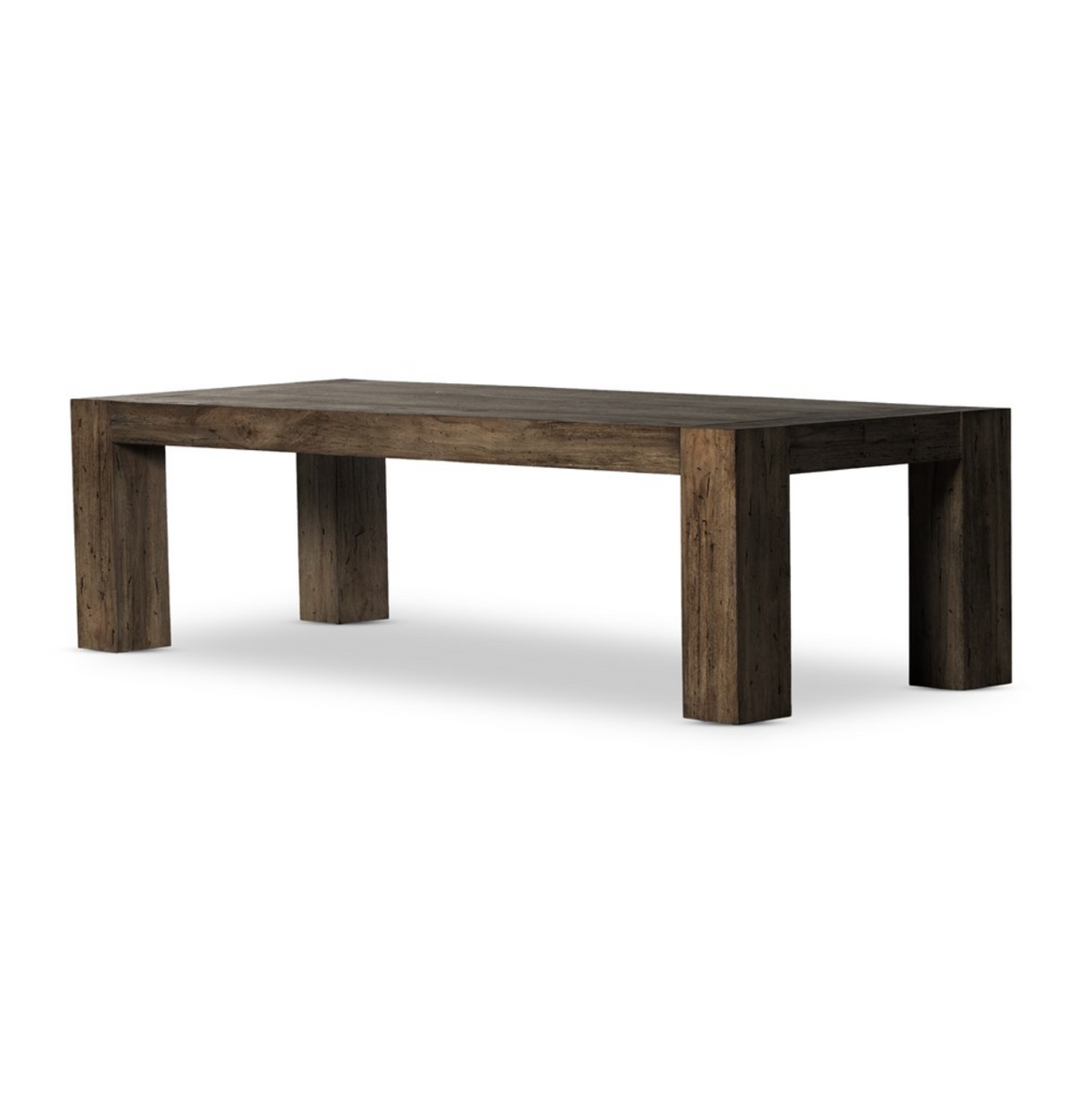 Murano 108" Dining Table - Ebony Rustic Woodworm Oak