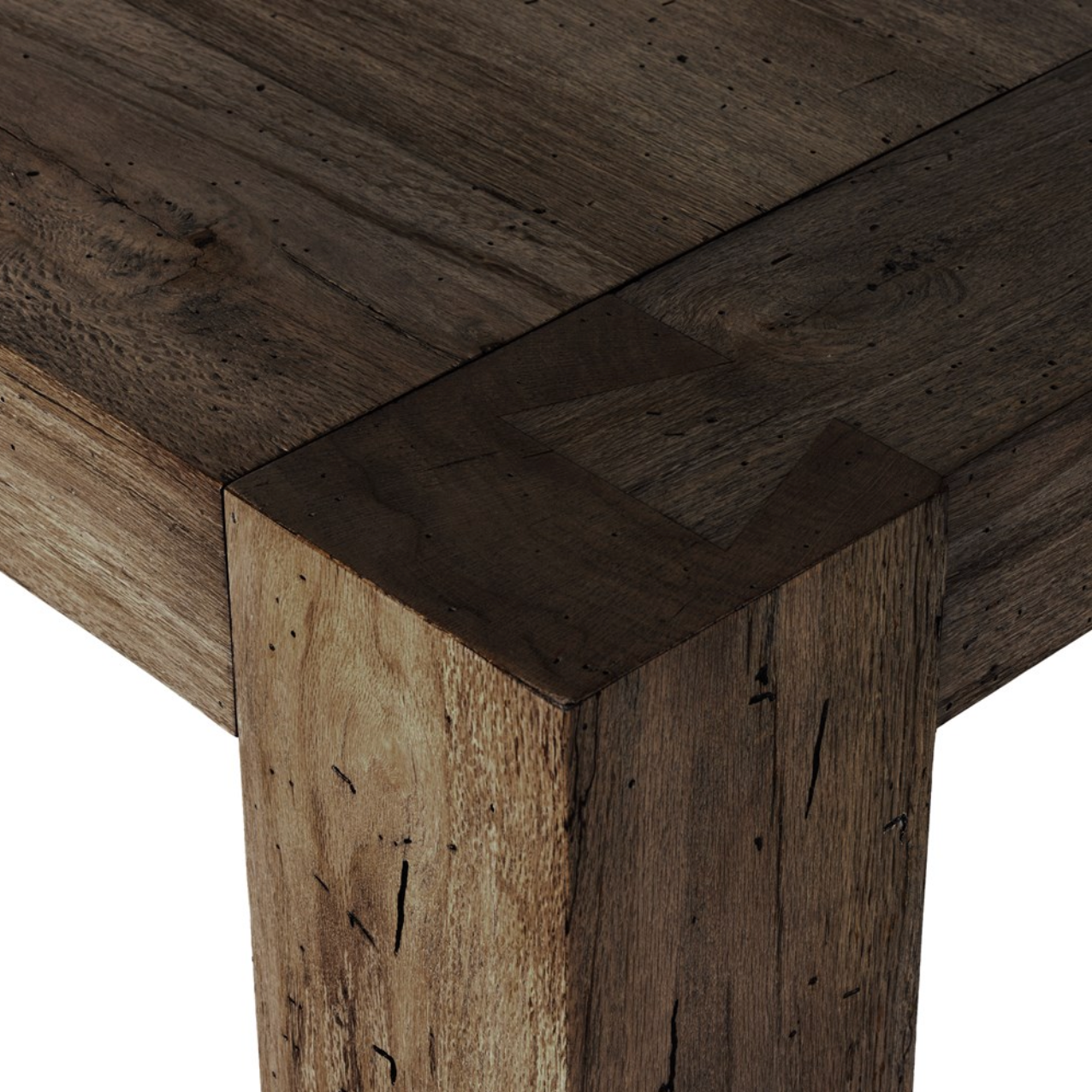 Murano 108" Dining Table - Ebony Rustic Woodworm Oak