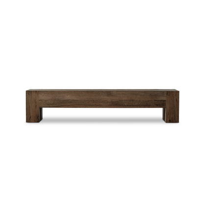 Murano 90" Dining Bench - Ebony Rustic Wormwood Oak