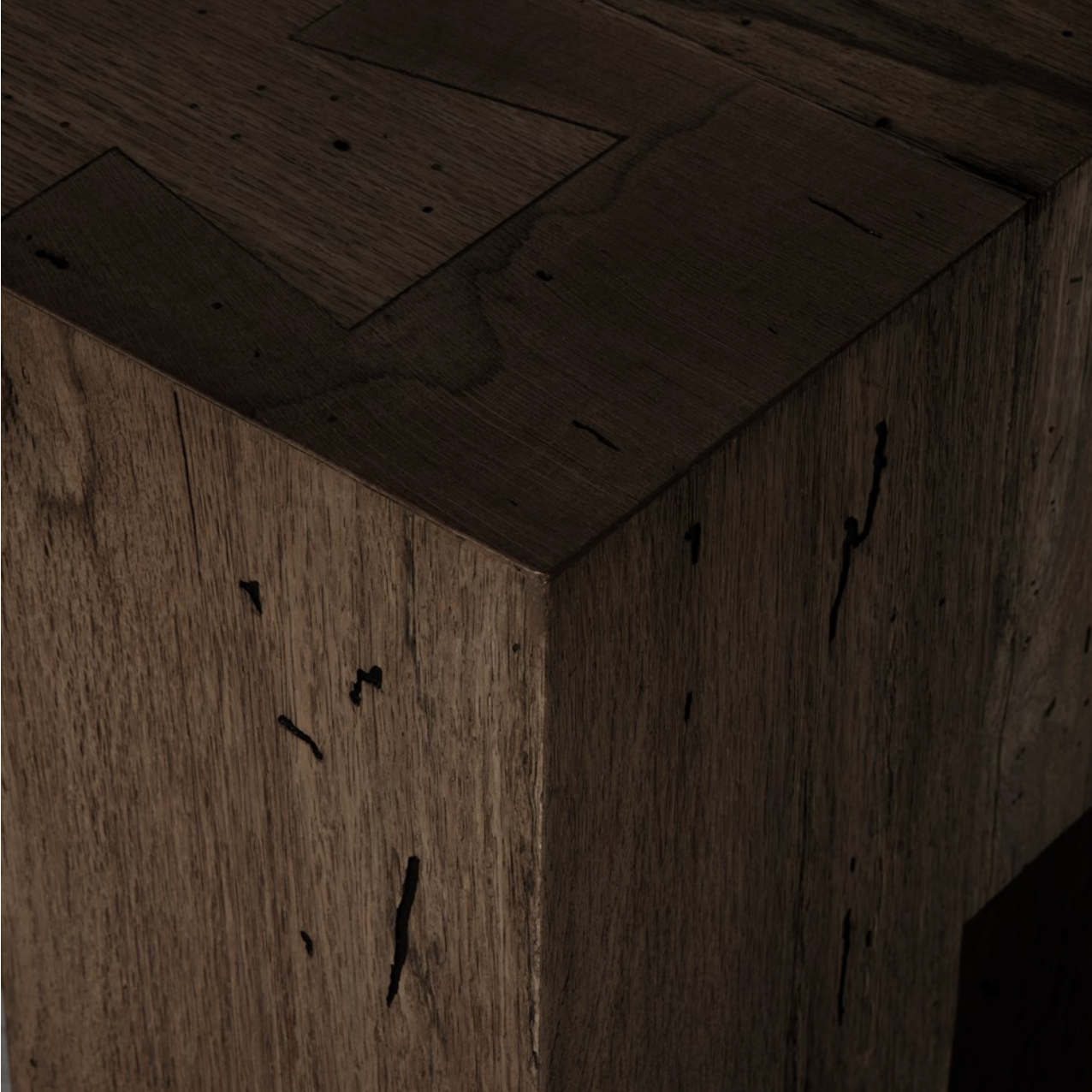 Murano 90" Dining Bench - Ebony Rustic Wormwood Oak