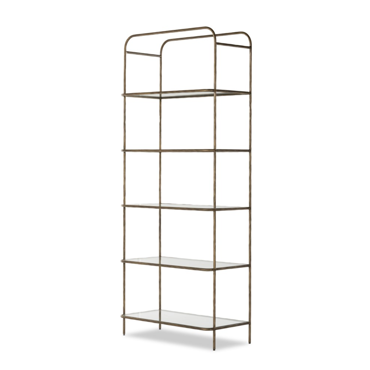 Sasha 42" Bookcase - Hammered Aged Brass