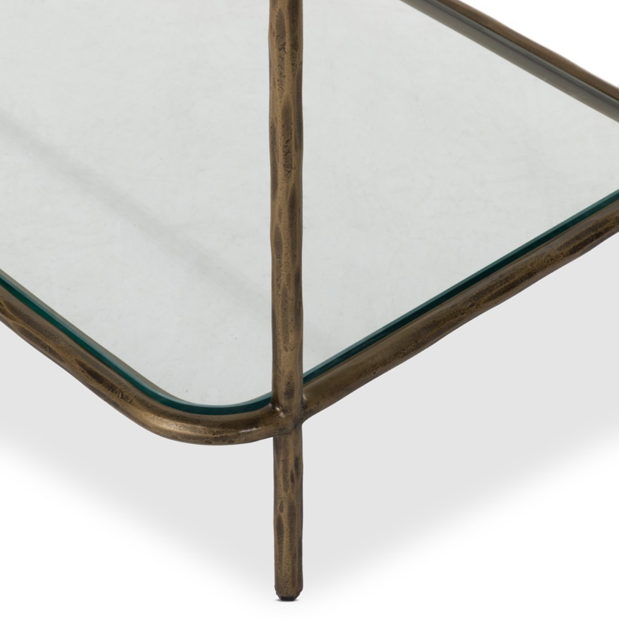 Sasha 42" Bookcase - Hammered Aged Brass