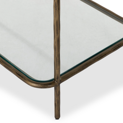 Sasha 42" Bookcase - Hammered Aged Brass