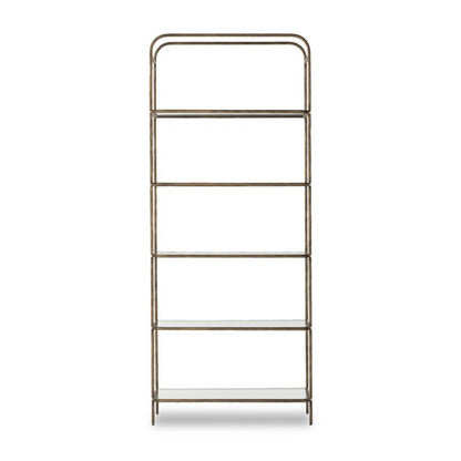 Sasha 42" Bookcase - Hammered Aged Brass