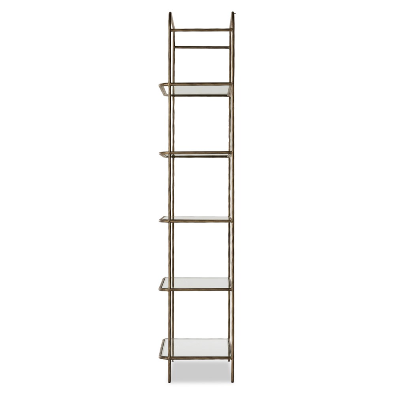 Sasha 42" Bookcase - Hammered Aged Brass