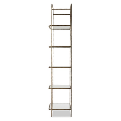 Sasha 42" Bookcase - Hammered Aged Brass