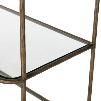 Sasha 42" Bookcase - Hammered Aged Brass