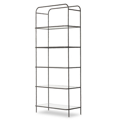 Sasha 42" Bookcase - Hammered Gunmetal