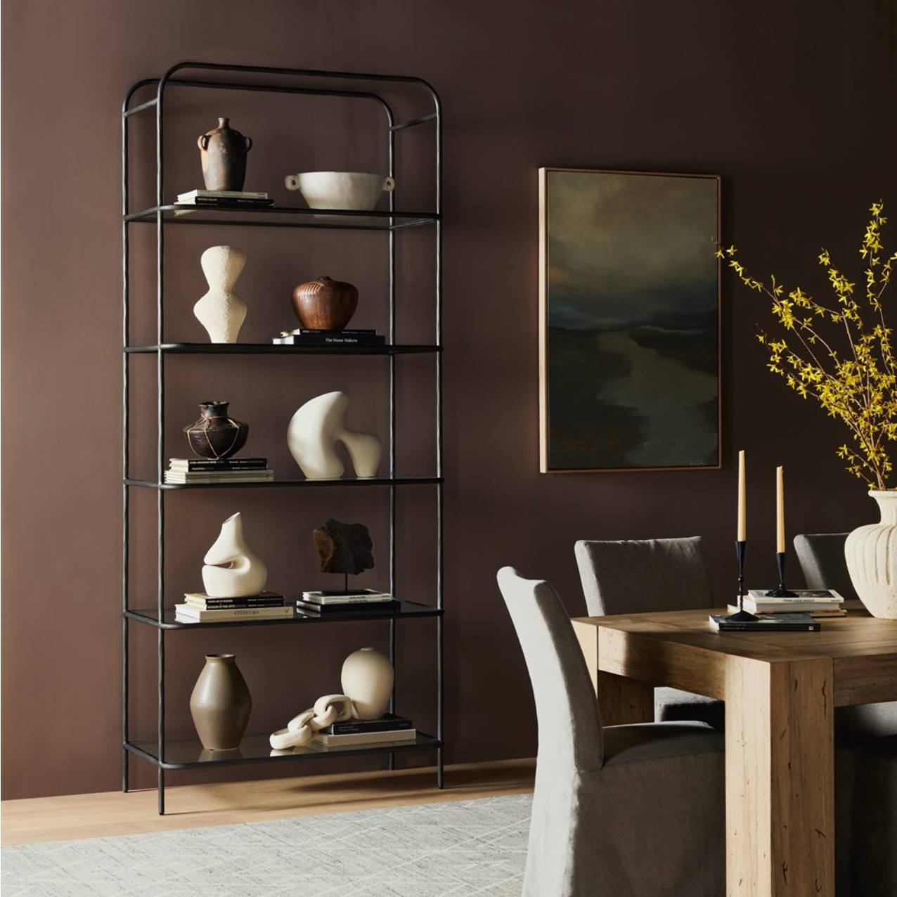 Sasha 42" Bookcase - Hammered Gunmetal