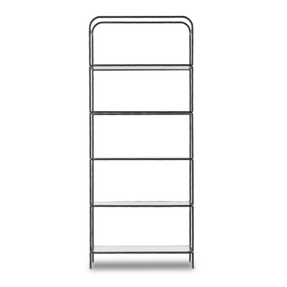 Sasha 42" Bookcase - Hammered Gunmetal