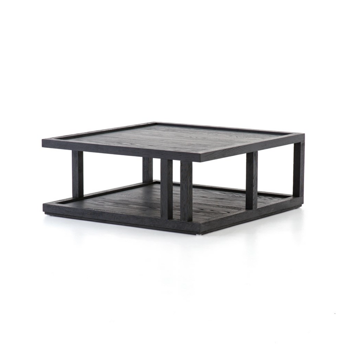 Gael 40" Square Coffee Table - Drifted Black