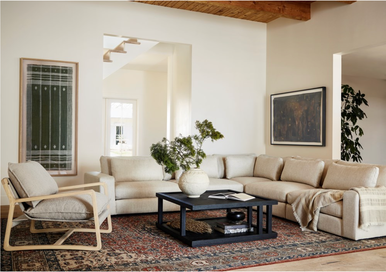 Gael 40" Square Coffee Table - Drifted Black