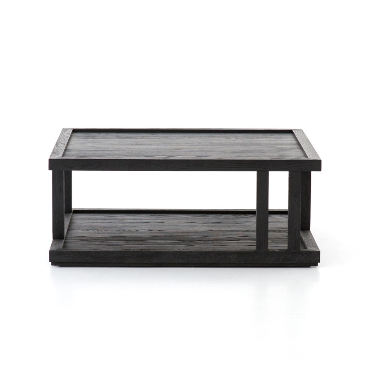 Gael 40" Square Coffee Table - Drifted Black