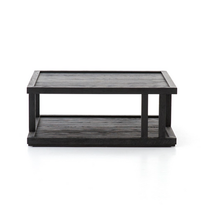 Gael 40" Square Coffee Table - Drifted Black
