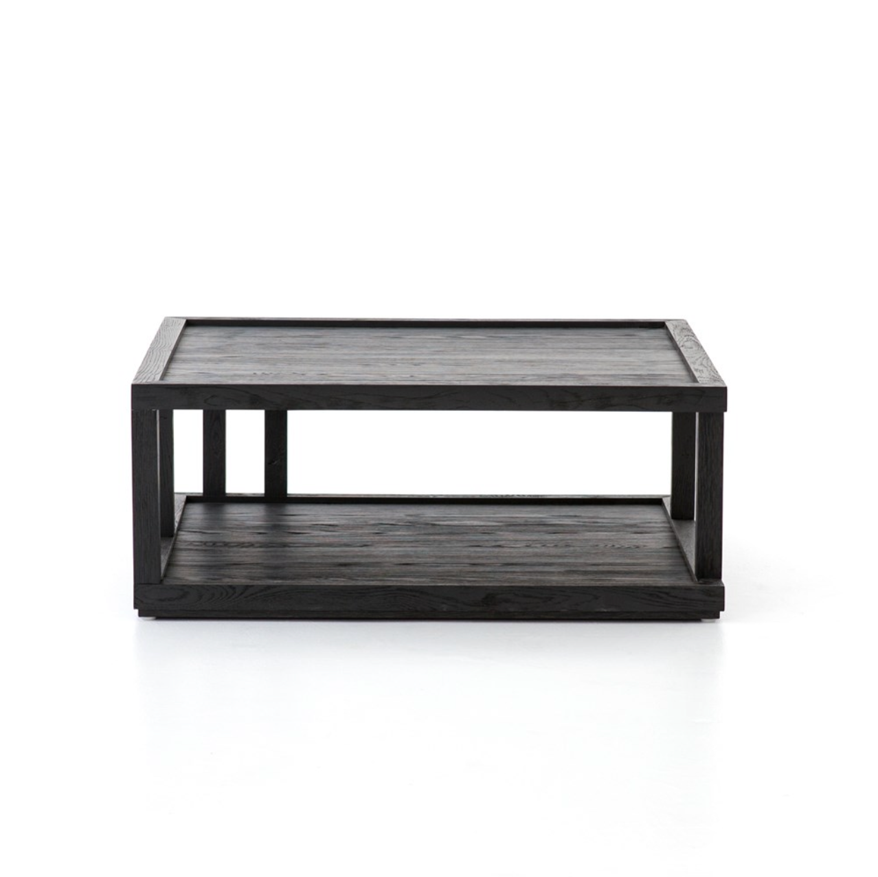 Gael 40" Square Coffee Table - Drifted Black