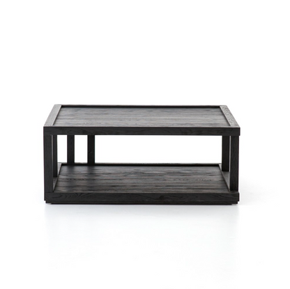 Gael 40" Square Coffee Table - Drifted Black