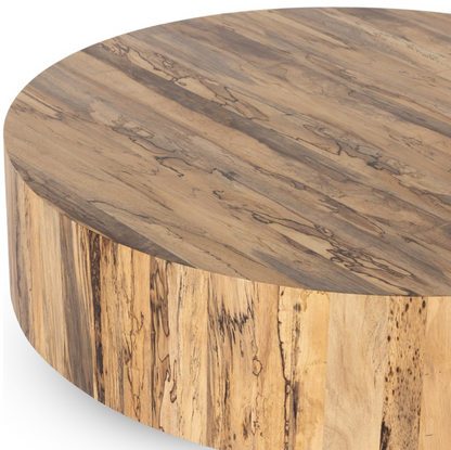 Nolan 55" Round Coffee Table - Spalted Primavera