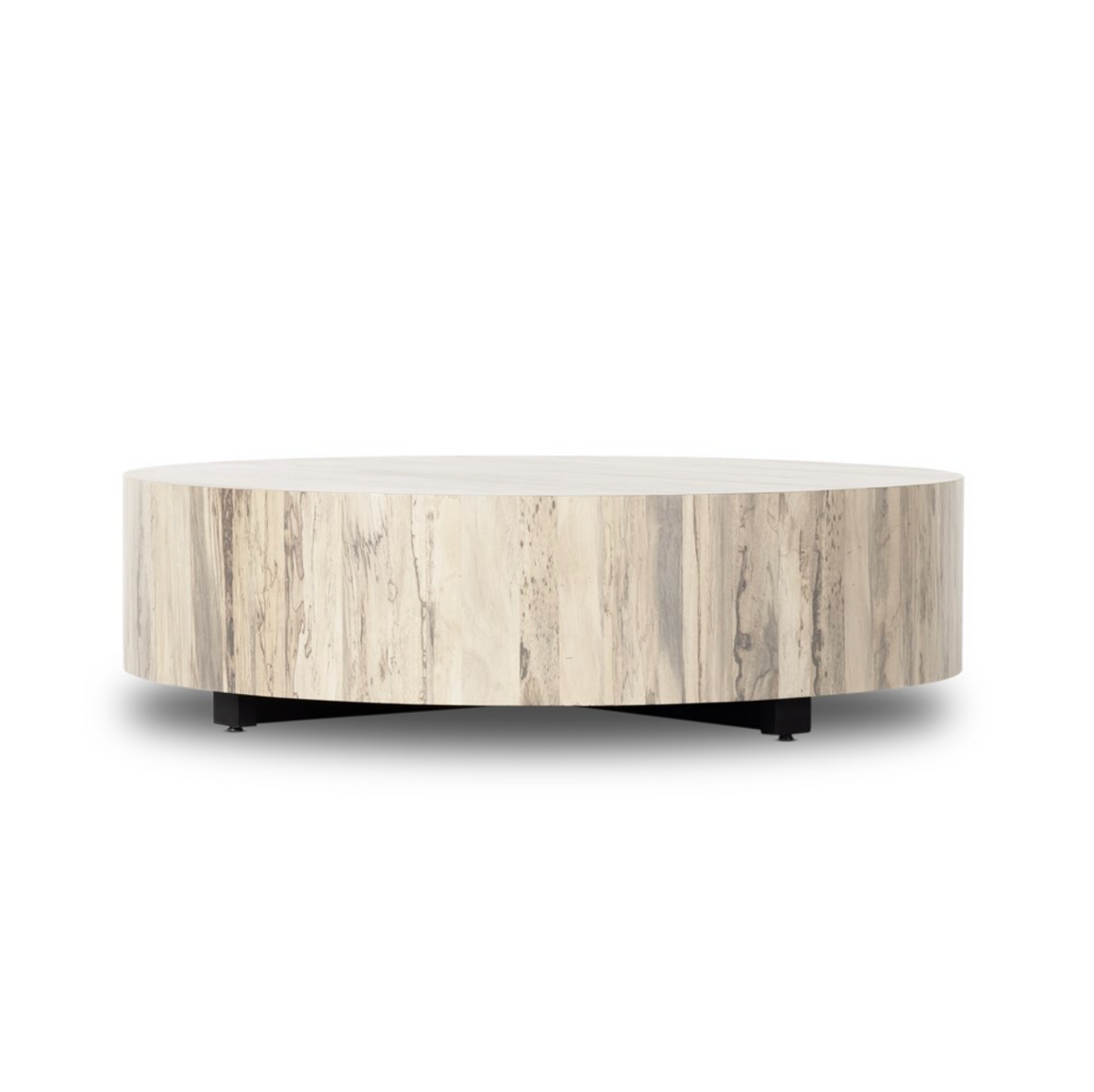 Nolan 55" Round Coffee Table - Bleached Spalted Primavera