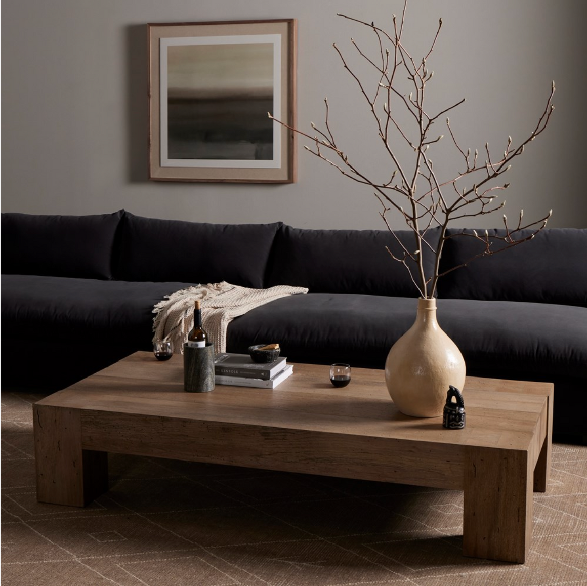 Remy 70" Rectangular Coffee Table - Rustic Wormwood Oak