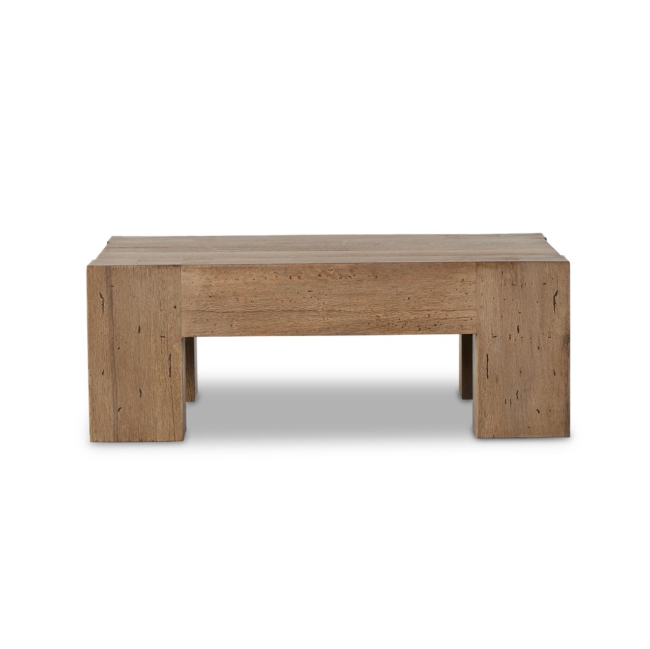 Remy 40" Square Coffee Table - Rustic Wormwood Oak
