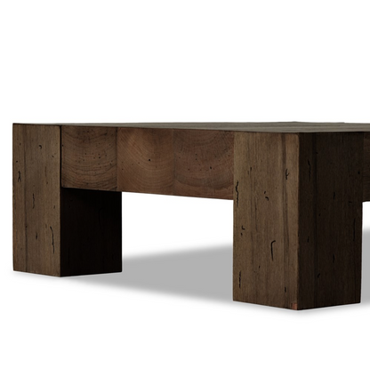 Remy 40" Square Coffee Table - Ebony Rustic Wormwood Oak