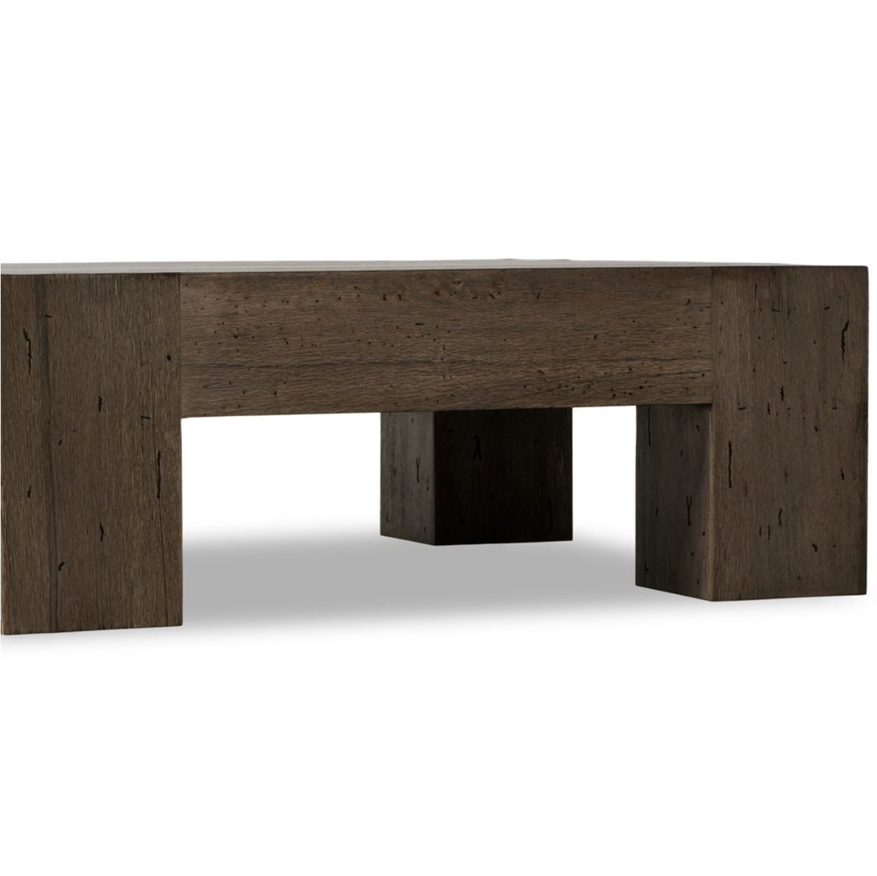 Remy 40" Square Coffee Table - Ebony Rustic Wormwood Oak