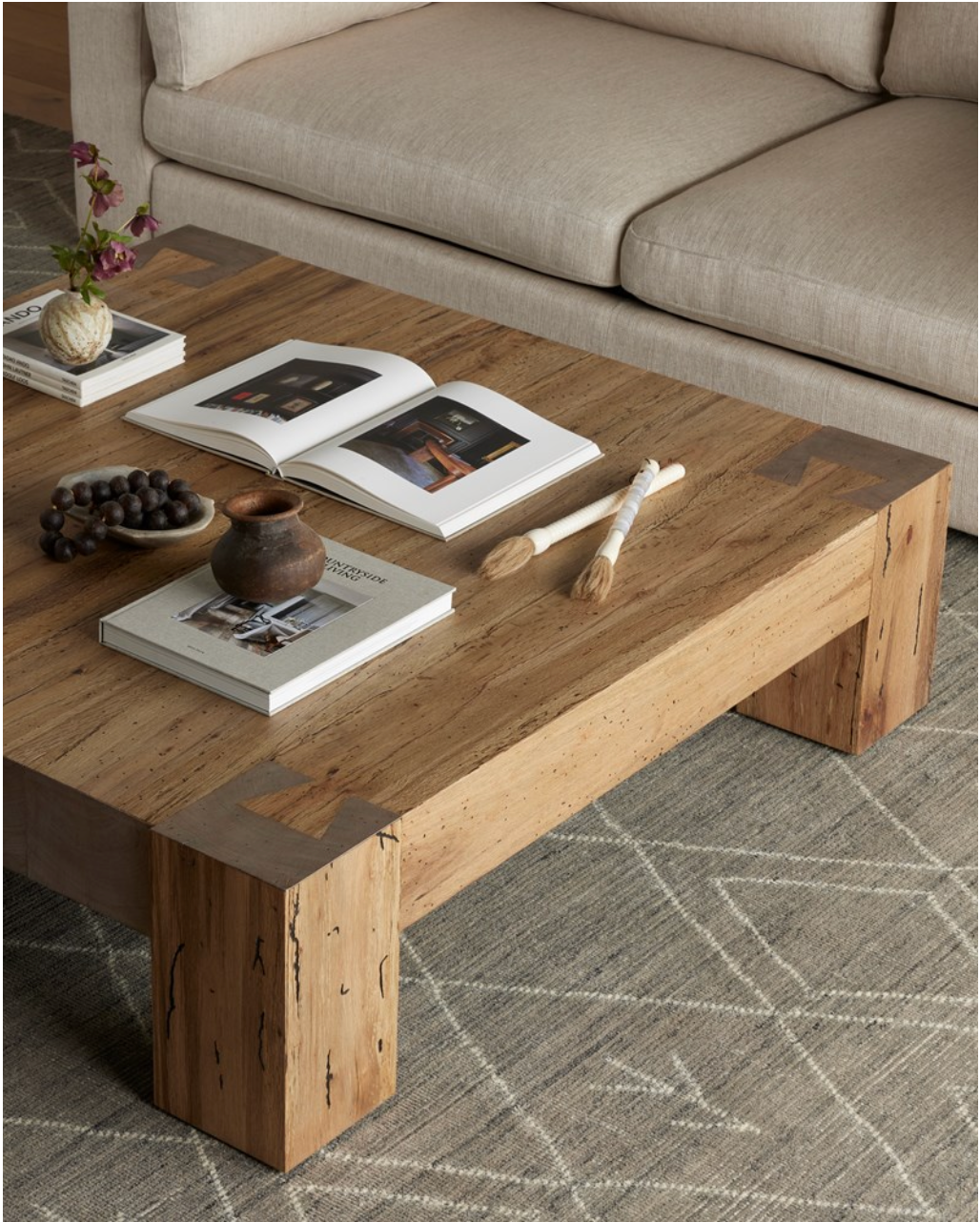 Remy 55" Coffee Table - Rustic Wormwood Oak