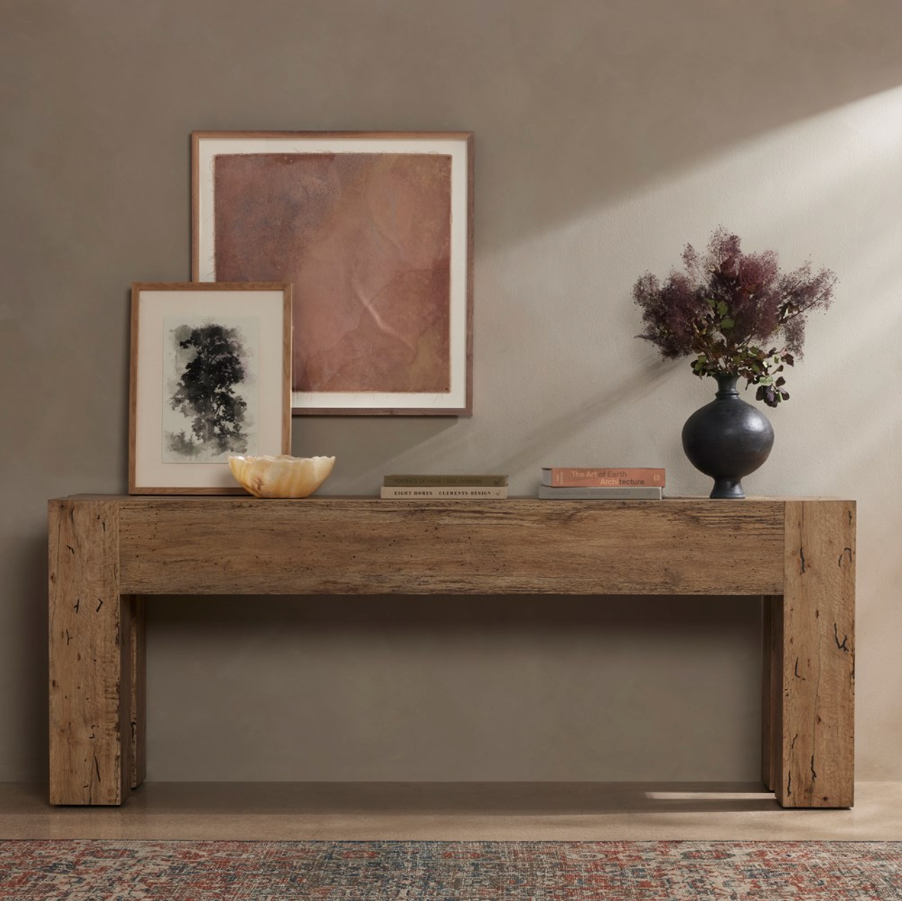 Remy 86" Console Table - Rustic Wormwood Oak