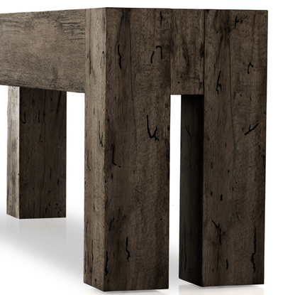 Remy 86" Console Table - Ebony Rustic Wormwood Oak