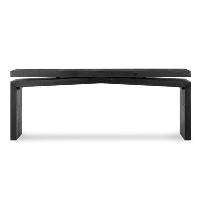 Odette 79" Console Table - Aged Pine Black