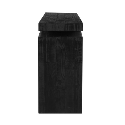 Odette 79" Console Table - Aged Pine Black