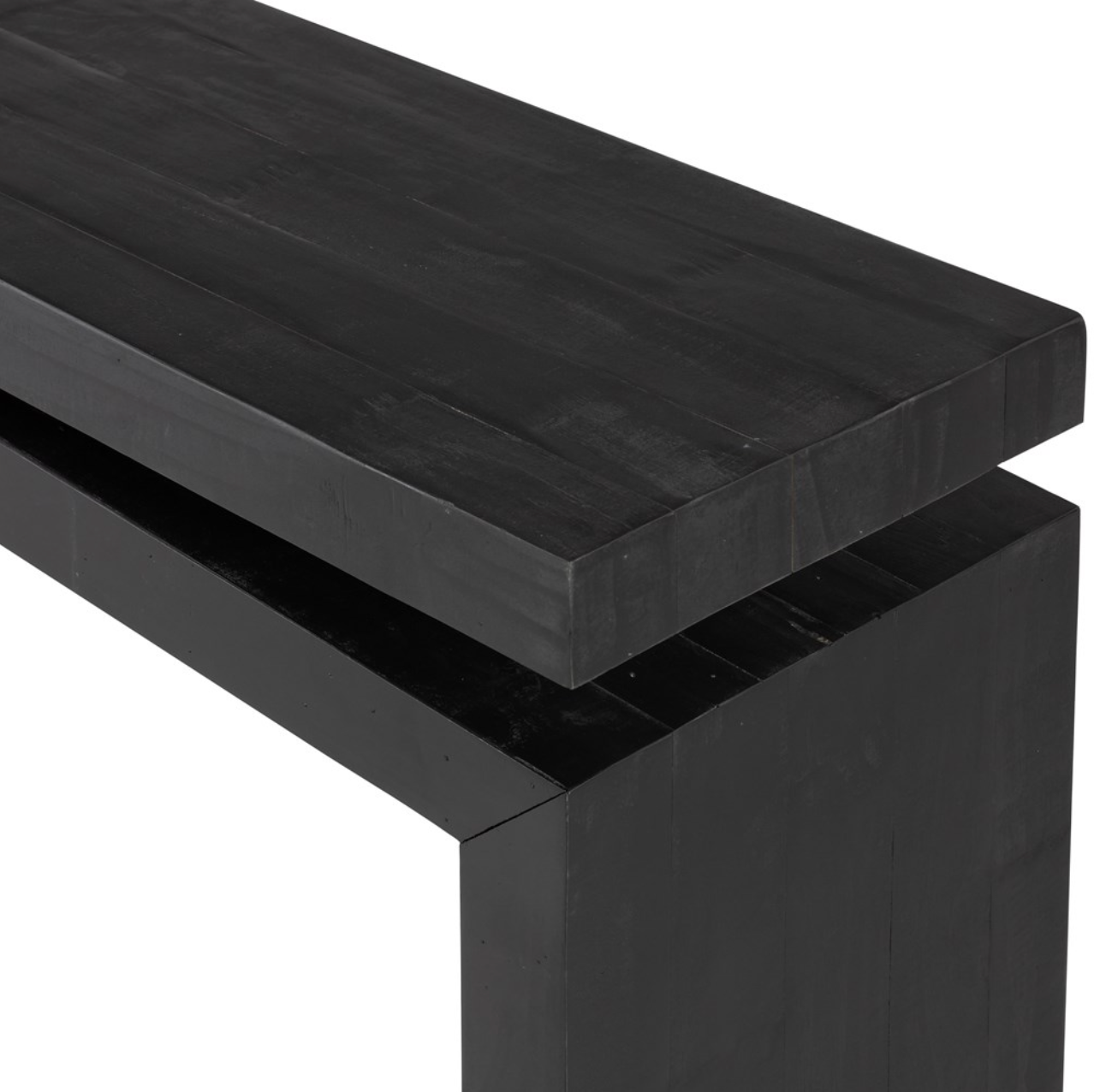 Odette 79" Console Table - Aged Pine Black