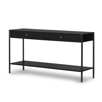 Fuentes 57" Iron Console Table - Black