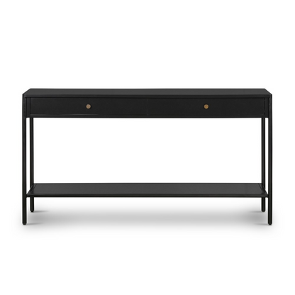 Fuentes 57" Iron Console Table - Black
