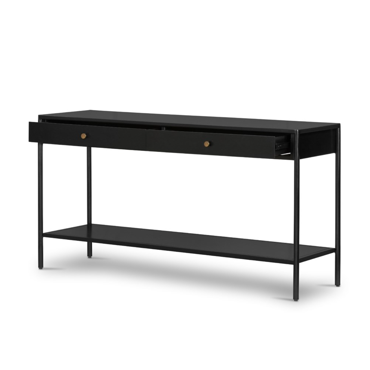Fuentes 57" Iron Console Table - Black