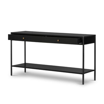 Fuentes 57" Iron Console Table - Black