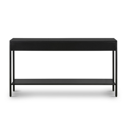 Fuentes 57" Iron Console Table - Black