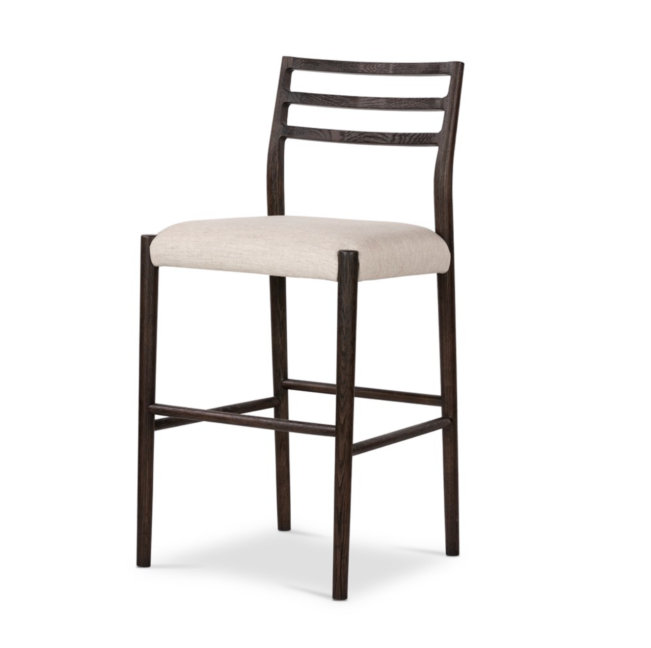 Jolene 44" Barstool - Carbon Oak + Linen