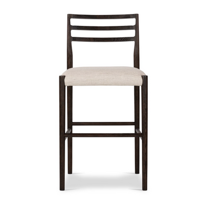 Jolene 44" Barstool - Carbon Oak + Linen