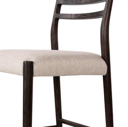 Jolene 44" Barstool - Carbon Oak + Linen