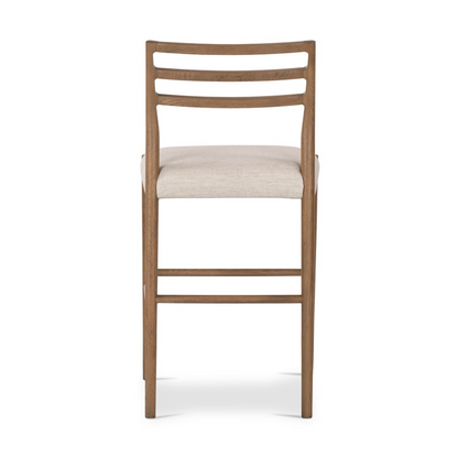 Jolene 44" Barstool - Light Oak + Linen