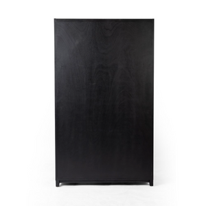 Kadence 47" Oak + Glass Door Cabinet- Matte Black + Oak