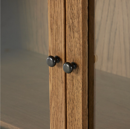 Kadence 47" Oak + Glass Door Cabinet - Drifted Oak